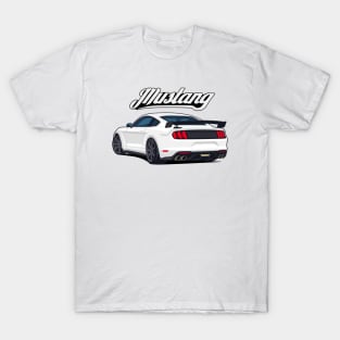 Rear Car Mustang white T-Shirt